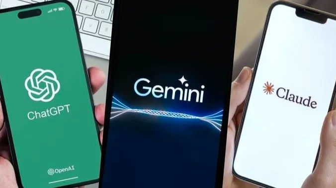 Ilustrasi model AI buatan OpenAI (ChatGPT), Google (Gemini), dan Anthropic (Claude).(Foto: Ist via scalevise) 