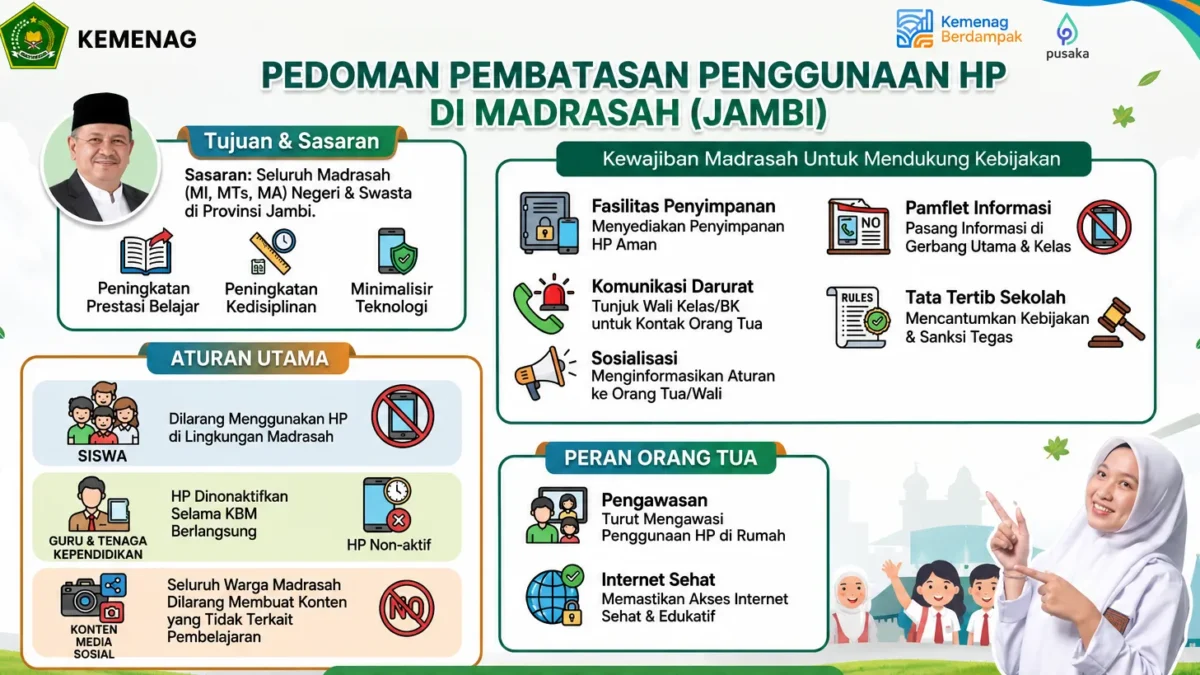 Kanwil Kemenag Jambi Atur Penggunaan HP di Madrasah (Foto: Kemenag Jambi)