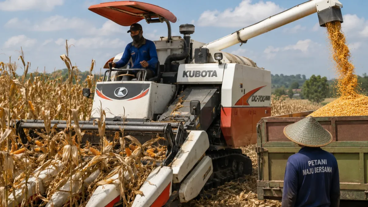 GNTI Gelar Panen Raya Jagung di Pesawaran, Perkuat Ketahanan Pangan dan Modernisasi Pertanian (Foto: AI)