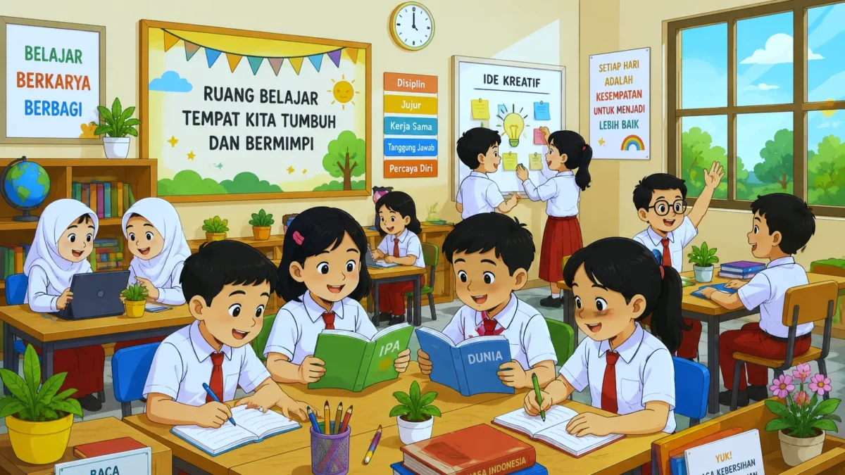 Ilustrasi ruang belajar peserta didik (Foto: AI)
