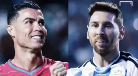 Pemain Portugal, Cristiano Ronaldo dan pemain Argentina Lionel Messi (Foto: Dok. Goal Sports) 