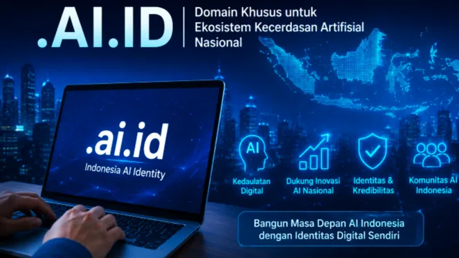 ilustrasi domain ai indonesia (Foto: ilustrasi AI/Gebrak)