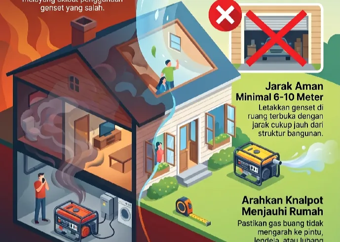 Jangan Letakkan Genset di Lokasi Ini, Dampaknya Bisa Berakibat Fatal (Foto: detik)