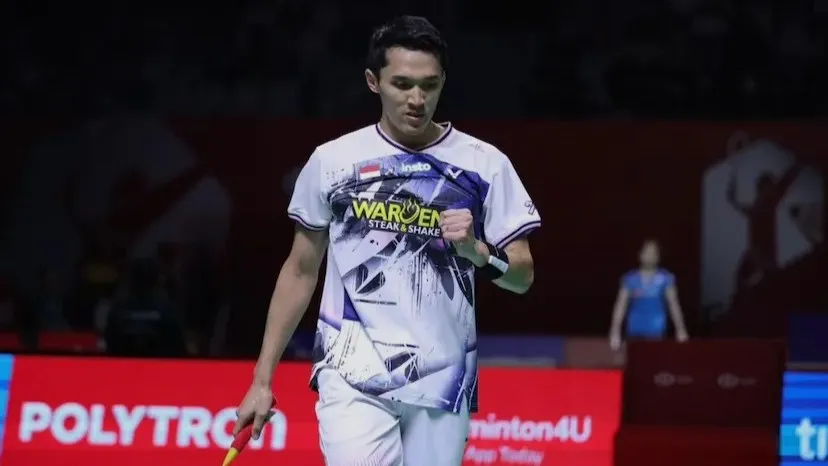 Jonatan Christie berhasil mengalahkan Alwi Farhan di babak 16 besar Indonesia Open 2026. (Foto: PBSI) 