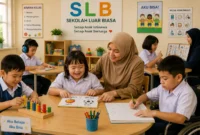 Ilustrasi Kelas inklusif yang penuh keceriaan (Foto: AI)