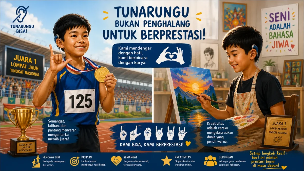 Ilustrasi.Tunarungu bisa meraih prestasi. (Foto: AI)