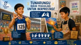 Ilustrasi.Tunarungu bisa meraih prestasi. (Foto: AI)