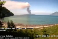 Gunung Anak Krakatau mengalami erupsi (Foto: Magma ESDM)