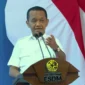 Menteri ESDM Bahlil Lahadalia saat memberikan sambutan pada peluncuran program Biodiesel B50 di Karawang, Kamis (9/7/2026).(Tira/Liputan6)