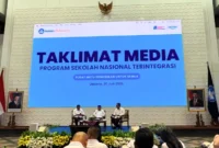 Acara Taklimat Media Penyelenggaraan Sekolah Nasional Terintegrasi (SNT), Gedung Kemendikdasmen, Jakarta, Senin (20/7). (Foto: Kevin Daniel/kumparan)