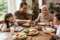 Ilustrasi makanan bergizi seimbang (Foto: AI)